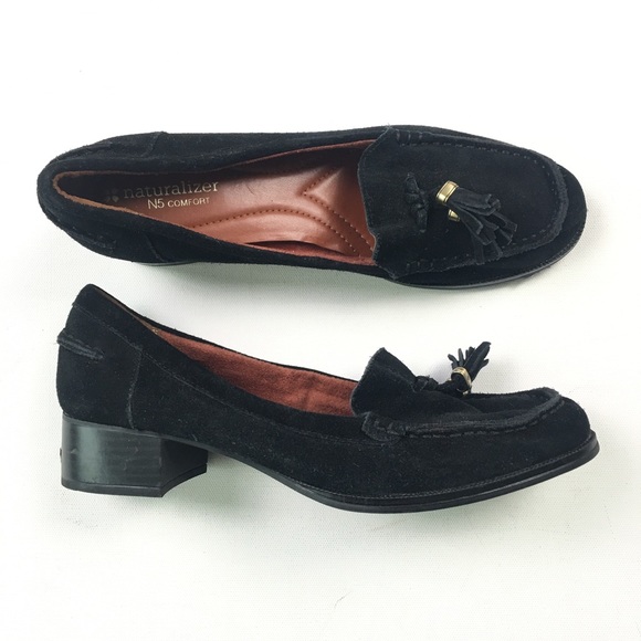 Naturalizer Shoes - Naturalizer Womens Black Suede Loafers 8M C87